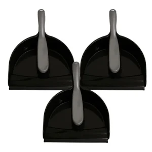 LITETRON 3 Pack Hand held Dust pan & Brush Set Heavy Duty Easy Sweeping Cleaning