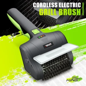 Rechargeable 8V Cordless Electric BBQ Grill Cleaning Scrub Brush Black/Green